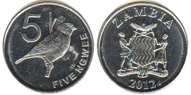 Zambia 797 5 Ngwee 2012 UNC Полтава - фото 1