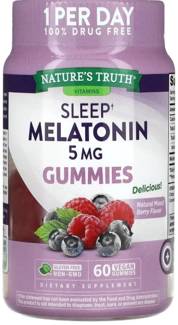 Мелатонин для сна Nature's Truth Sleep Melatonin 5 мг 60 жув конф ягоды Киев - изображение 1