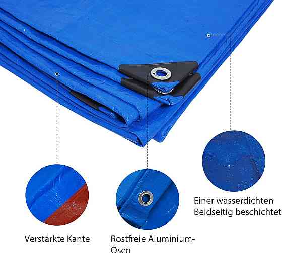 Водонепроникний щільний брезент з люверсами стійкий до УФ-випромінювання 2×2м Луцк