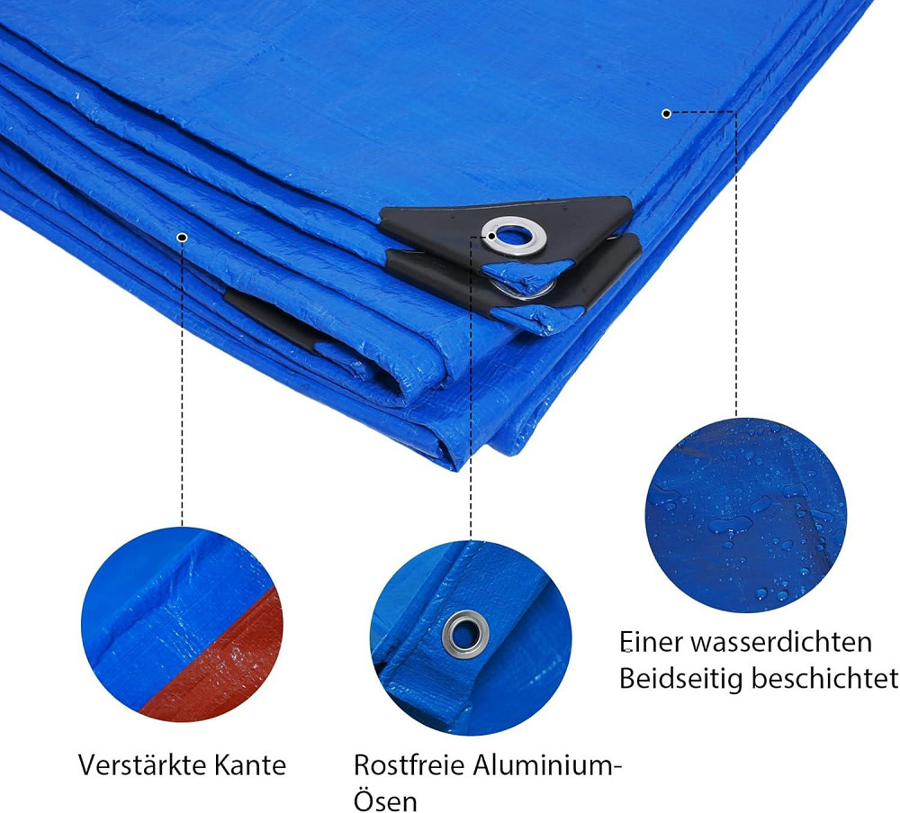 Водонепроникний щільний брезент з люверсами стійкий до УФ-випромінювання 2×2м Луцк - изображение 2