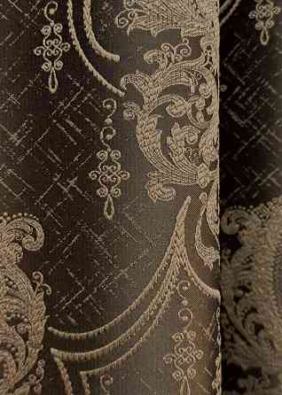 Шторна тканина парча колір коричневий з карамельним 1772ш Київ