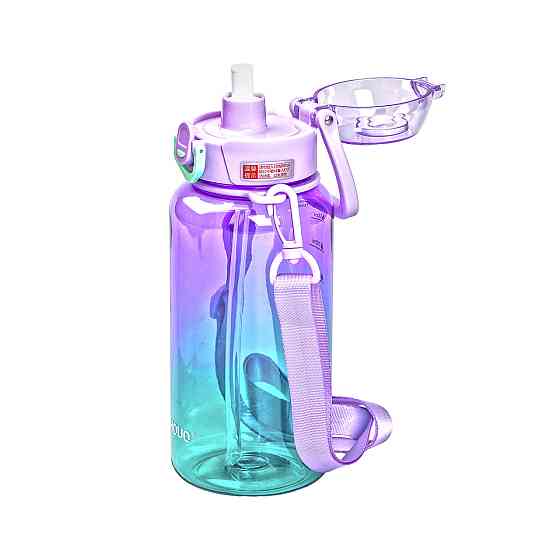 Пляшка для води 1 л пляшечка з мундштуком бузкова HP-14-31V Коломия