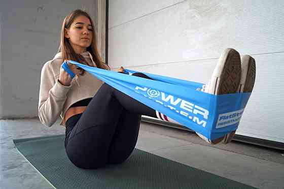 Стрічка-еспандер для спорту та реабілітації Power System PS-4121 Flat Stretch Band Level 1 Blue (1-2,5кг.) Кам'янське