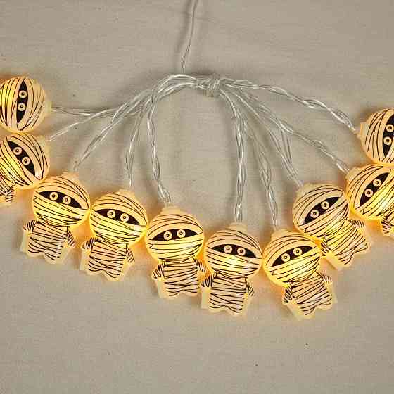 Гирлянда Хэллоуин Мумия 150 см 10 led 35 на 55 мм бежевый Киев