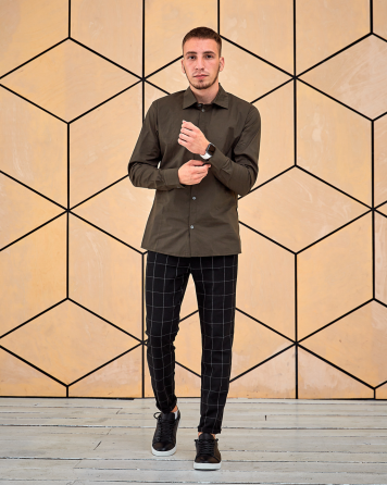 Сорочка чоловіча класична Хакі XL Харків