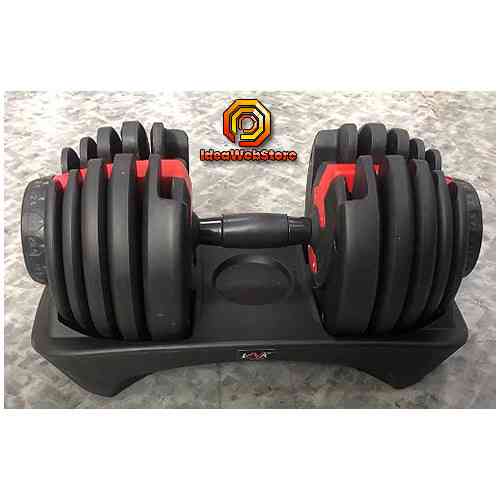 Гантель з регульованою вагою VNK з вагою від 2,5 до 24 кг сталева з прогумованою ручкою і підставкою 1 шт Київ