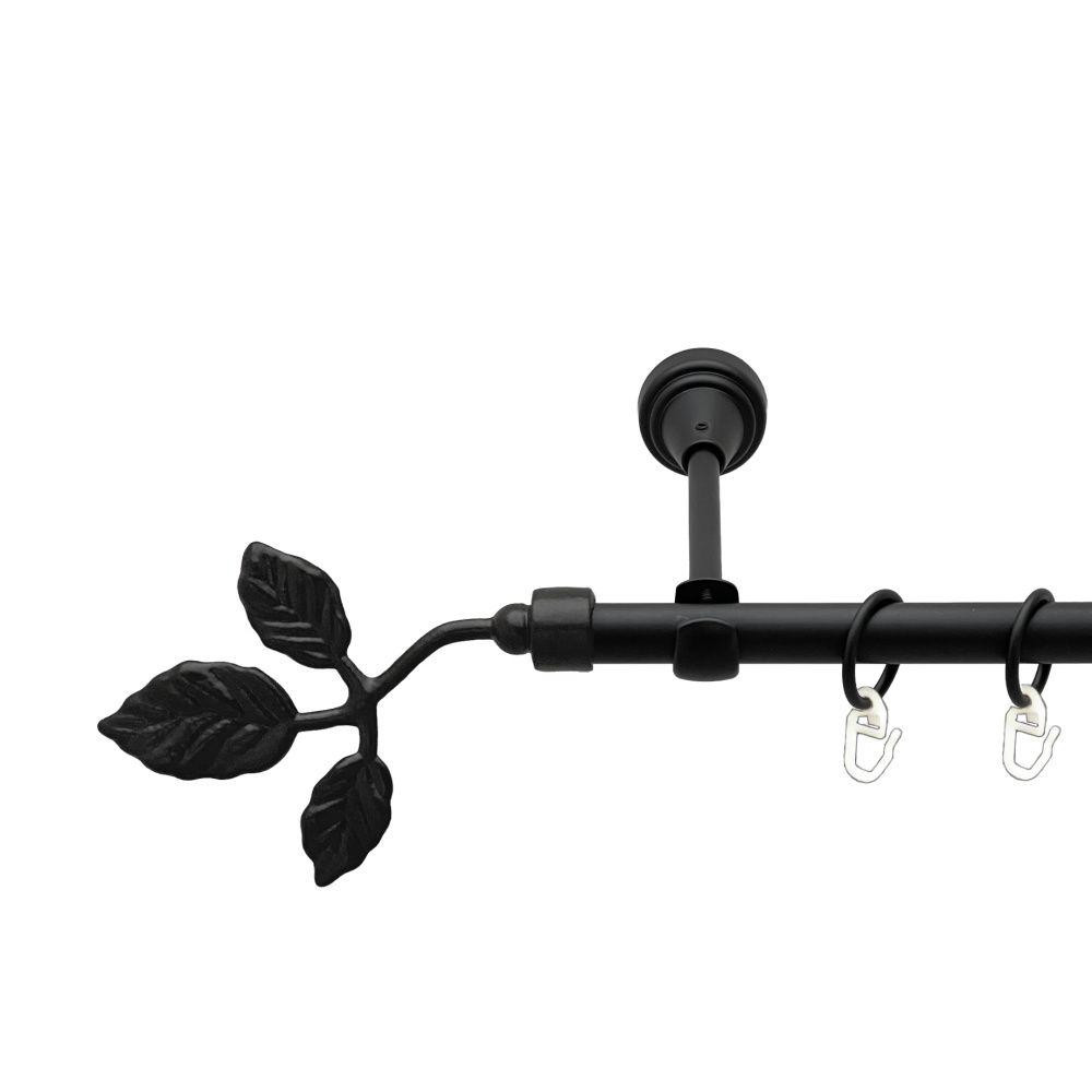 Карниз Orvit Тоскана металевий однорядний відкритий гладка труба кільце металеве Чорний Оксамит 16 мм 240 см Львов - изображение 1