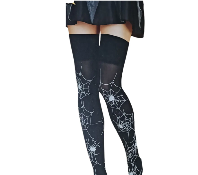 Панчохи для Хелловіна з павутинням S чорно-білий Київ - фото 2