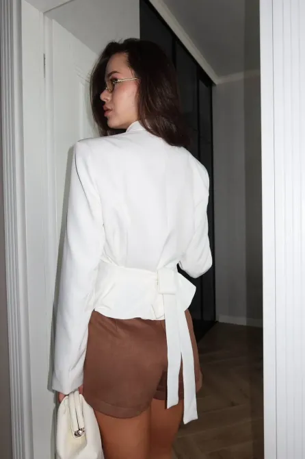 Жіночий піджак з акцентними плечима та зав’язкою Одеса - фото 7