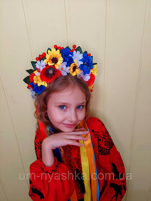 Віночок ободок з квітами "Сценічний зі стрічками" Кривий Ріг - фото 5