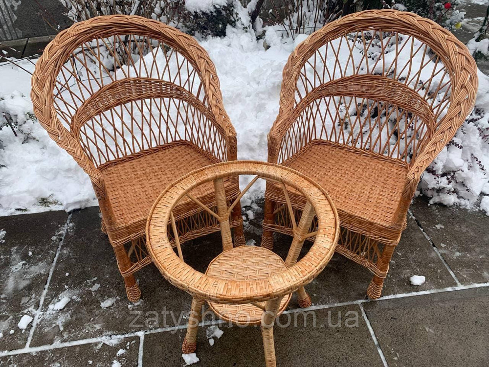 Набір плетених зі столиком під скло Київ - фото 2