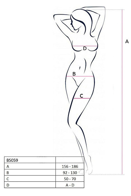 Бодистокинг Passion BS059 black, комбинезон, имитация чулок Sex Aura Киев - изображение 4