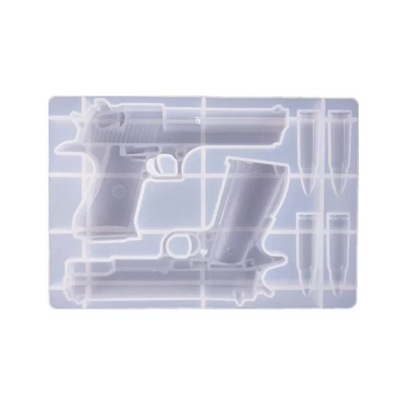 Молд силиконовый Пистолеты и патроны 175 на 120 мм серый Киев - изображение 4