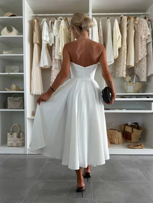 Женское романтическое платье с открытыми плечами креп костюмка Одесса - изображение 6