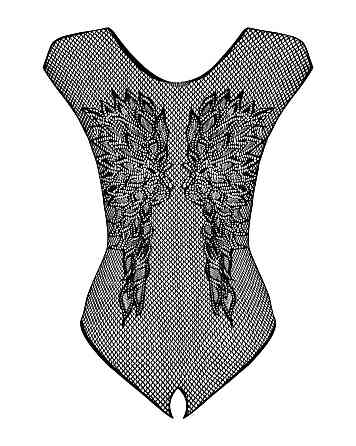 (SALE) Бодистокинг из крупной сетки с кружевом Obsessive B112 teddy XL/XXL, черный, с доступом Sex Aura Киев