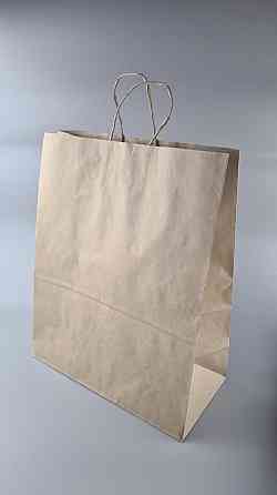 Пакет с ручками бумажный крафт бурий 400х200х500, 110г/м2 (25 шт) Харьков