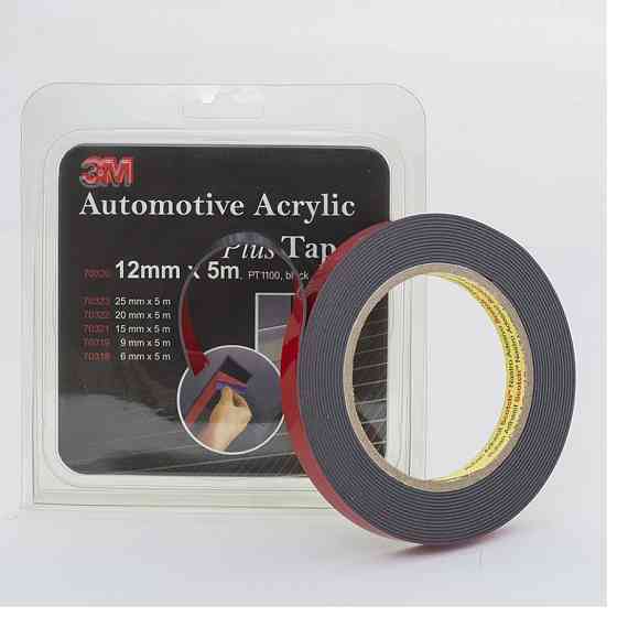 Скотч двосторонній 12мм х 5м 3M 1100 "Plus Tape" чорний, 70320 Київ
