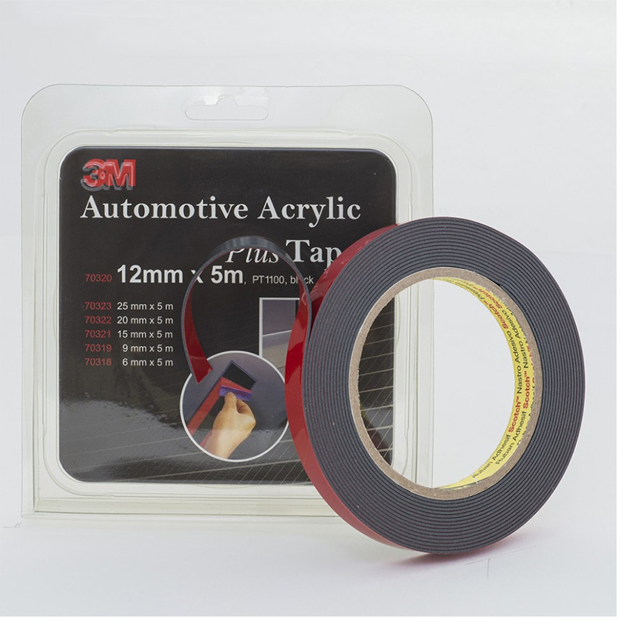 Скотч двосторонній 12мм х 5м 3M 1100 "Plus Tape" чорний, 70320 Київ - фото 1