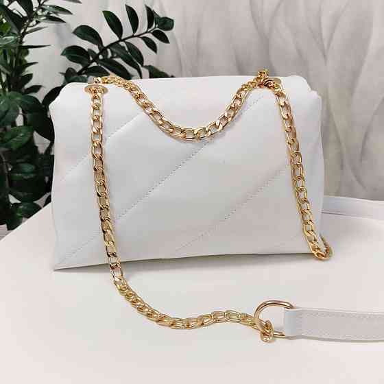 Брендовая женская сумка. Женская белая сумка маленькая через плечо. 873 Киев