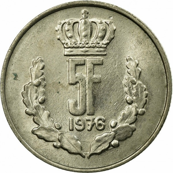 Монета 5 франков. 1976 год, Люксембург Полтава - изображение 1