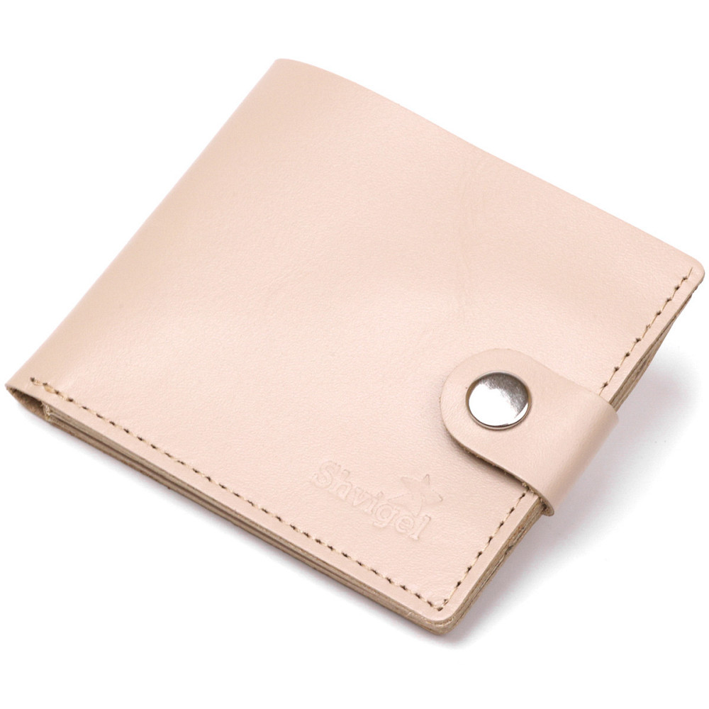 Кожаное стильное портмоне Shvigel 16447 Бежевый Киев - изображение 1