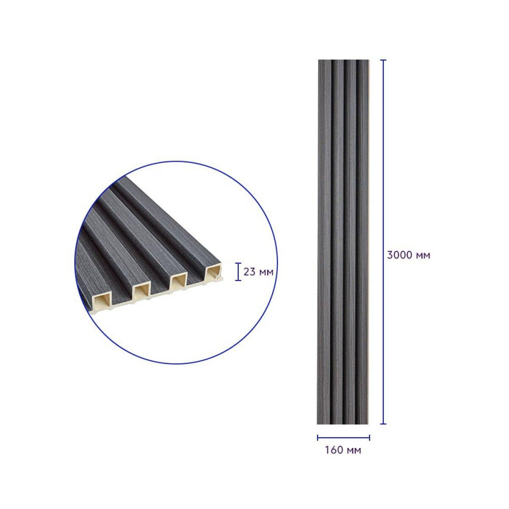 Декоративна стінова рейка графітова Київ - фото 3