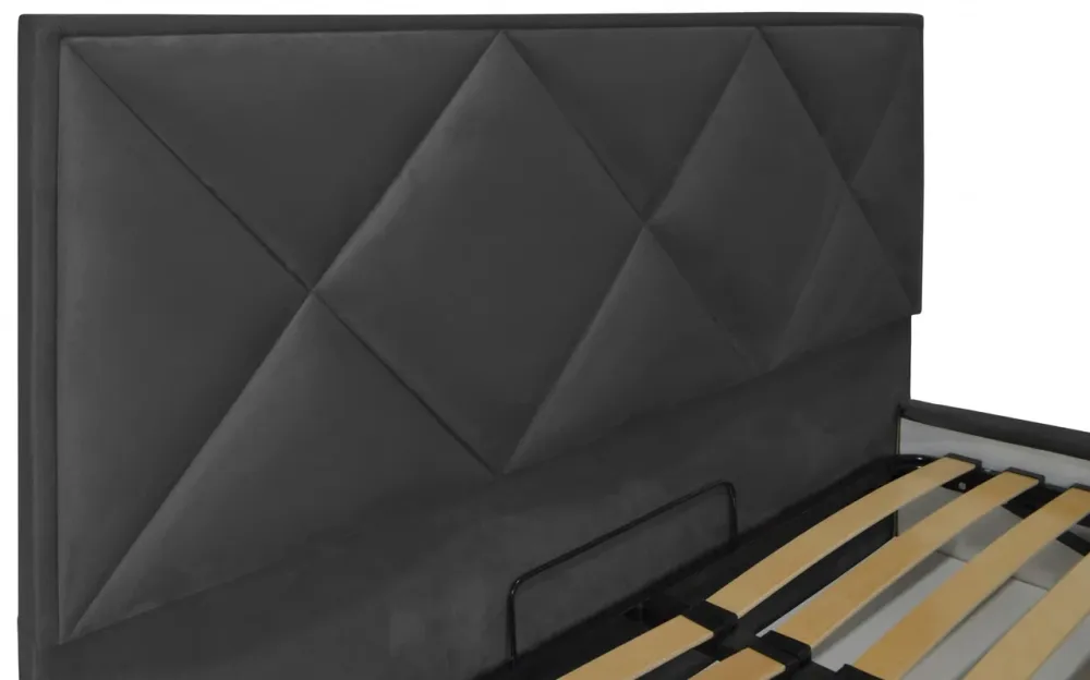 Ліжко Двоспальне Leeds VIP 160 х 200 см Missoni 009 З додатковою металевою цільнозварною рамою Темно-сірий Київ - фото 3