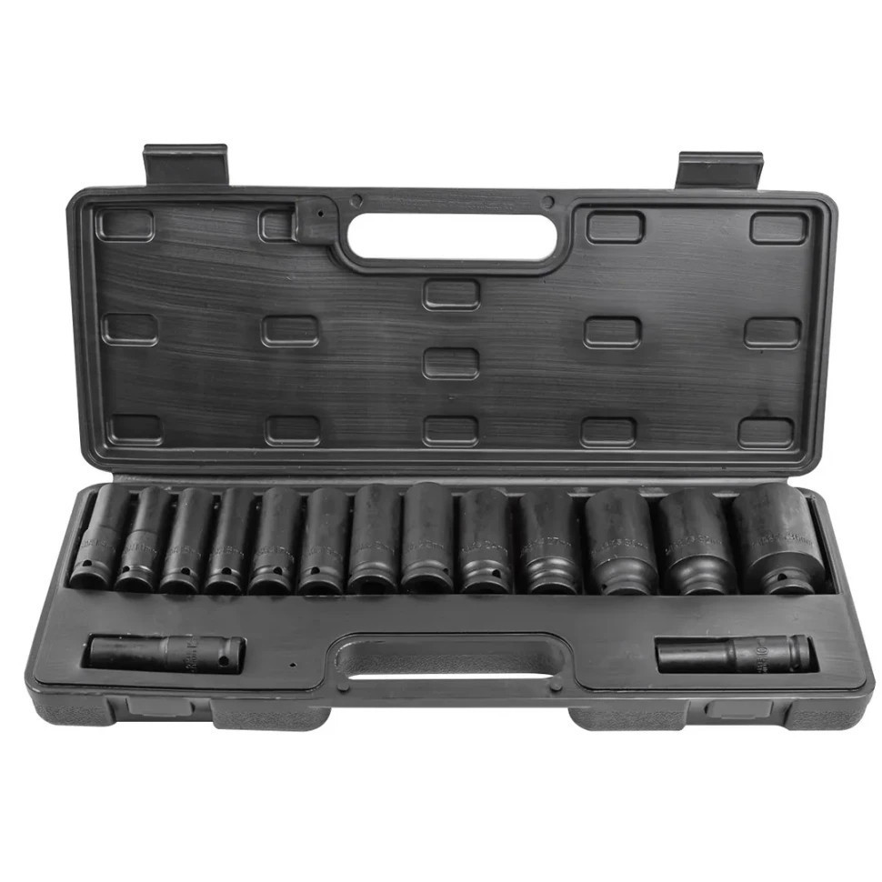 Набір головок ударних глибоких 15пр. 1/2" 6-гранна (10-36мм) Partner PA-4166D-5MPB Одеса - фото 2