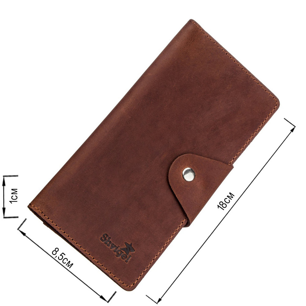 Бумажник мужской из винтажной кожи SHVIGEL 16167 Коричневый Киев - изображение 4