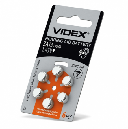 Батарейка ZA13 Zinc Air (бл-6шт) Videx Житомир