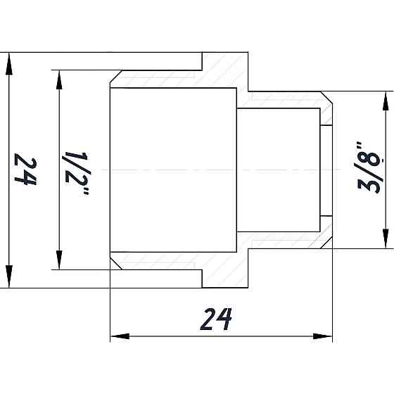 Ніпель редукційний 1/2″х3/8″ЗЗ нікельований під прокладку NN322G OPTIMUM (000030788) Київ