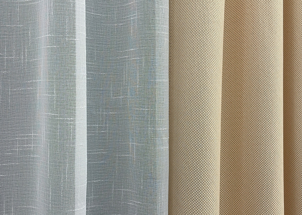 Комплект штор VR-Textil Лен Мешковина 200х270 2шт и Тюль 500х270 1162ш-115т Бежевый с белым 71-018/6 Киев - изображение 6