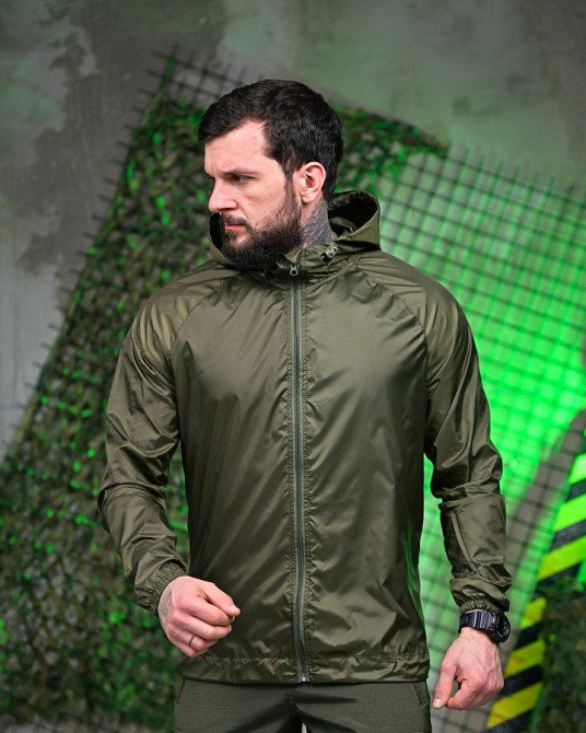 Ветровка  дождевик карман олива  ЛЛ6009 Одесса - изображение 2