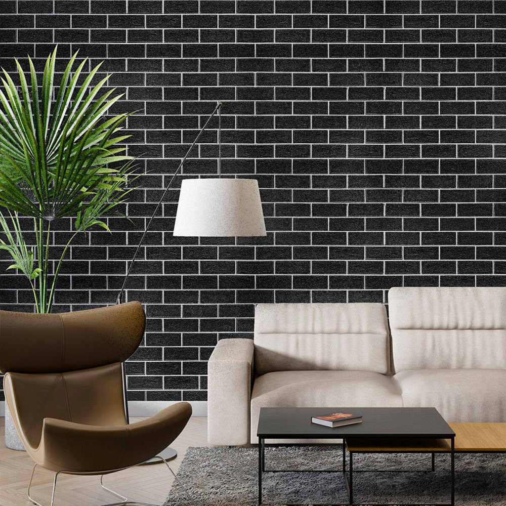 Панель стеновая 700х700х5мм Черный кирпич с белым SW-00001503 Киев - изображение 7