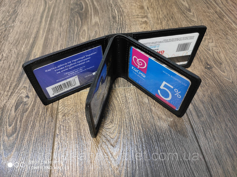 Маленька шкіряна обкладинка для прав і ID документів на чотири відділи Leather Київ - фото 7