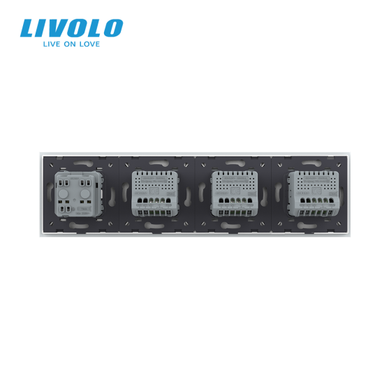 LIVOLO Сенсорний вимикач 3 сенсора (1-1-1) 1 розетка Livolo білий скло (VL-C703/C7C1EU-11) Коломия