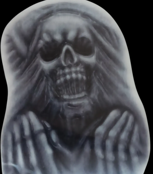 Наклейка для Хелловін на дзеркало Скелет 37 на 28 см сірий Київ - фото 4