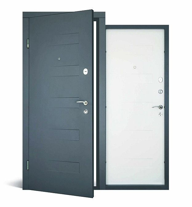 Входная дверь Abwehr Comfort  Adelina 490 Антрацит + Белая 960*2050 мм Современная входная дверь Киев - изображение 1