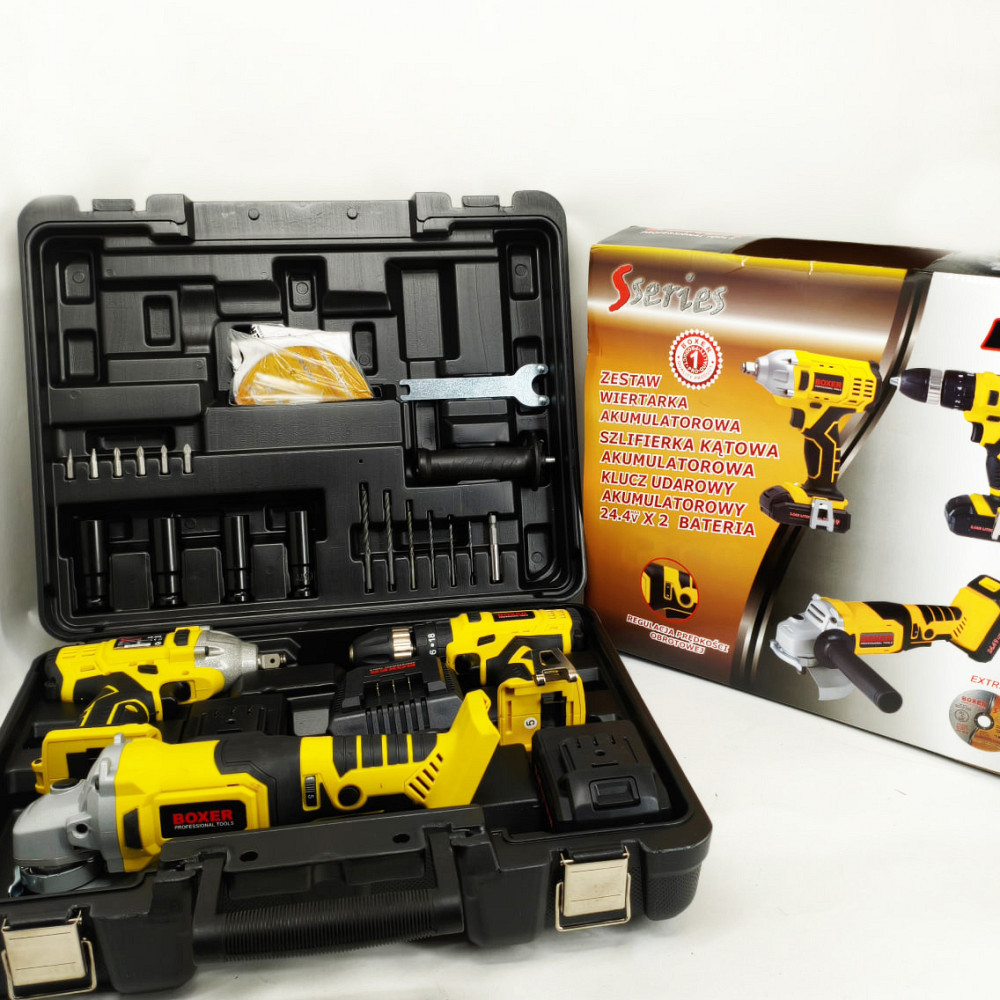 Набір гайковерт шуруповерт болгарка 24,4 В Boxer SR-028 набір акумуляторного інструменту GF-67 Львів - фото 7