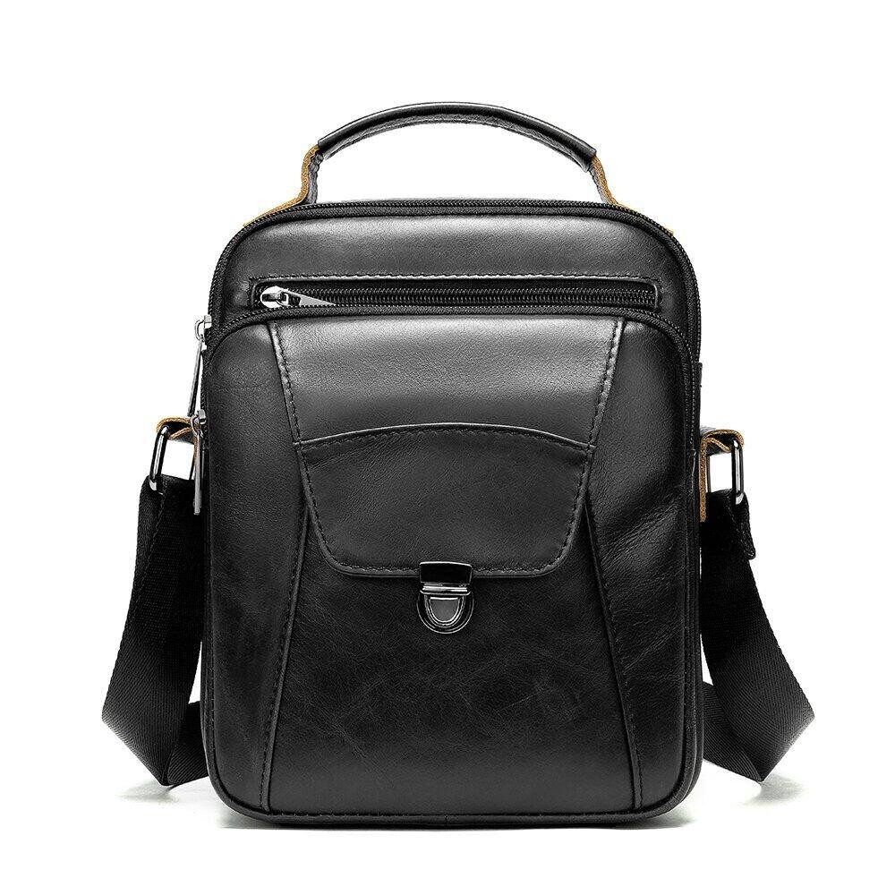 Сумка чоловіча з натуральної шкіри Чорна (Vintage) Київ - фото 15