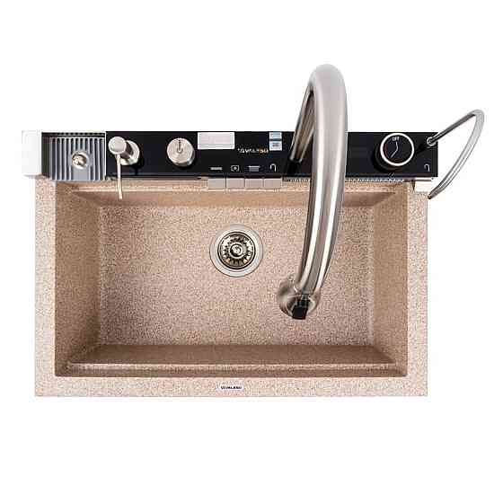 VALESO Мийка гранітна VALESO 6846 IRENA (карамель) матова, повна комплектація (Водоспад) Коломыя