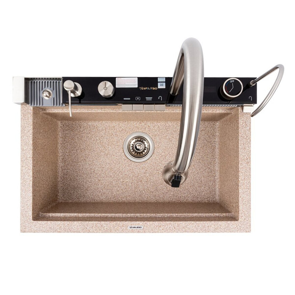 VALESO Мийка гранітна VALESO 6846 IRENA (карамель) матова, повна комплектація (Водоспад) Коломыя - изображение 5