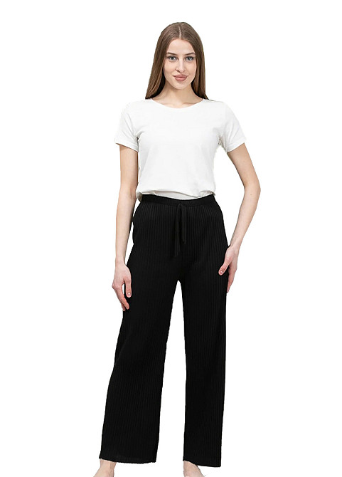 Брюки палаццо домашние трикотаж рубчик U0002 One Size Киев - изображение 1