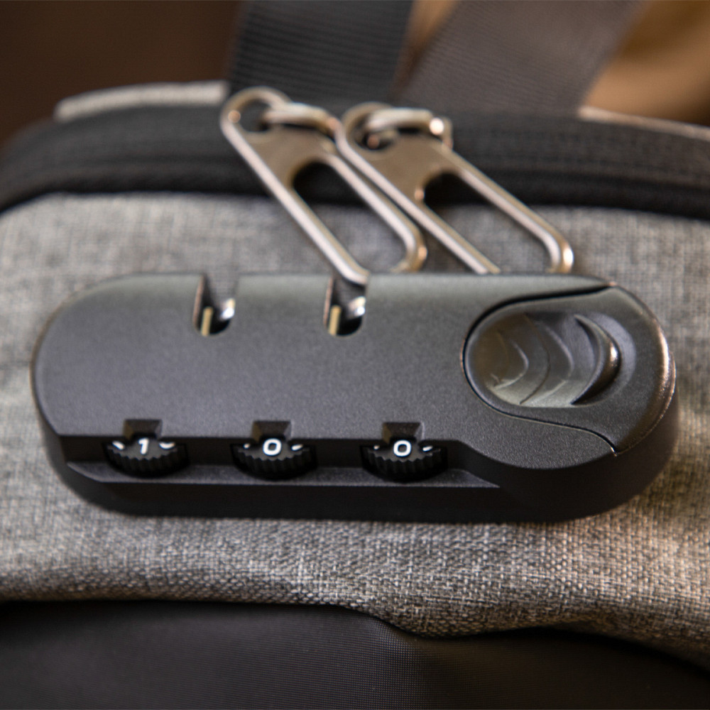 Эргономичный рюкзак через плечо с кодовым замком текстильный Vintage 20554 Серый Киев - изображение 10