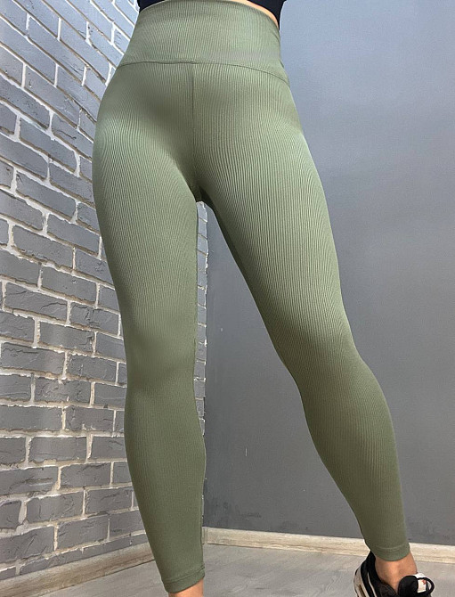 Лосины женские Lady Hurem 2395 рубчик широкий пояс утепленные хаки, хаки, L Одесса - изображение 1