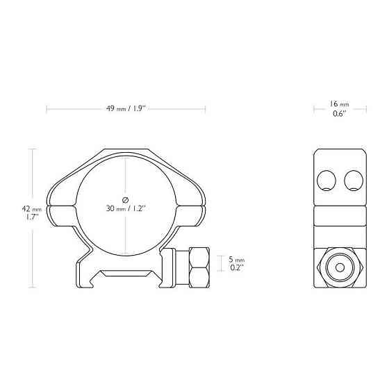 Кільця Hawke Precision Steel, 30 мм, Low, на Weaver / Picatinny (23005) Solmir Київ