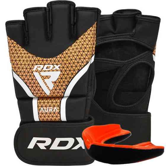 Рукавиці ММА RDX AURA PLUS T-17 Black Golden XL (капа в комплекті) Кам'янське