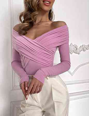 Жіночий романтичний боді з драпіруванням трикотаж масло Рожевий Одеса