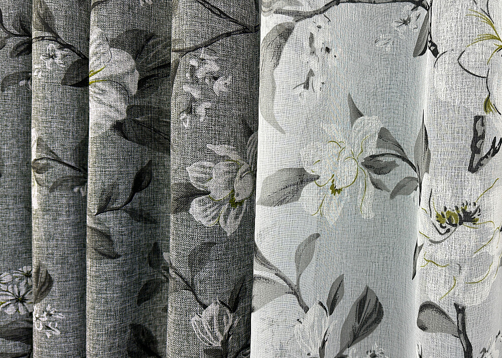 Комплект штор VR-Textil Лен Прованс 150х265 2шт и Тюль 500х265 1724ш-1681т Серый с белым 71-104/4 Киев - изображение 6