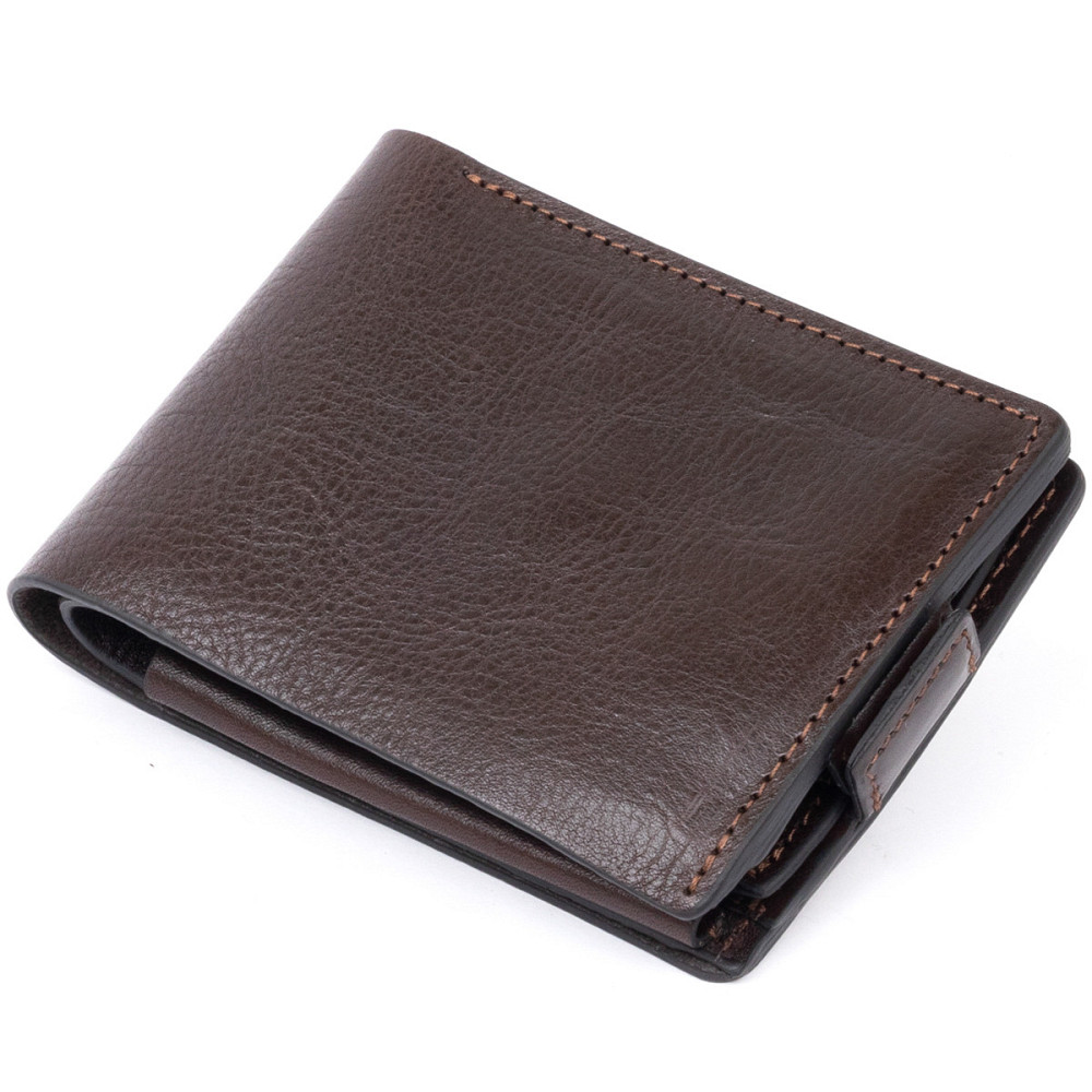 Портмоне горизонтальное Amico на магните на два отделения GRANDE PELLE 11321 Коричневое Киев - изображение 2